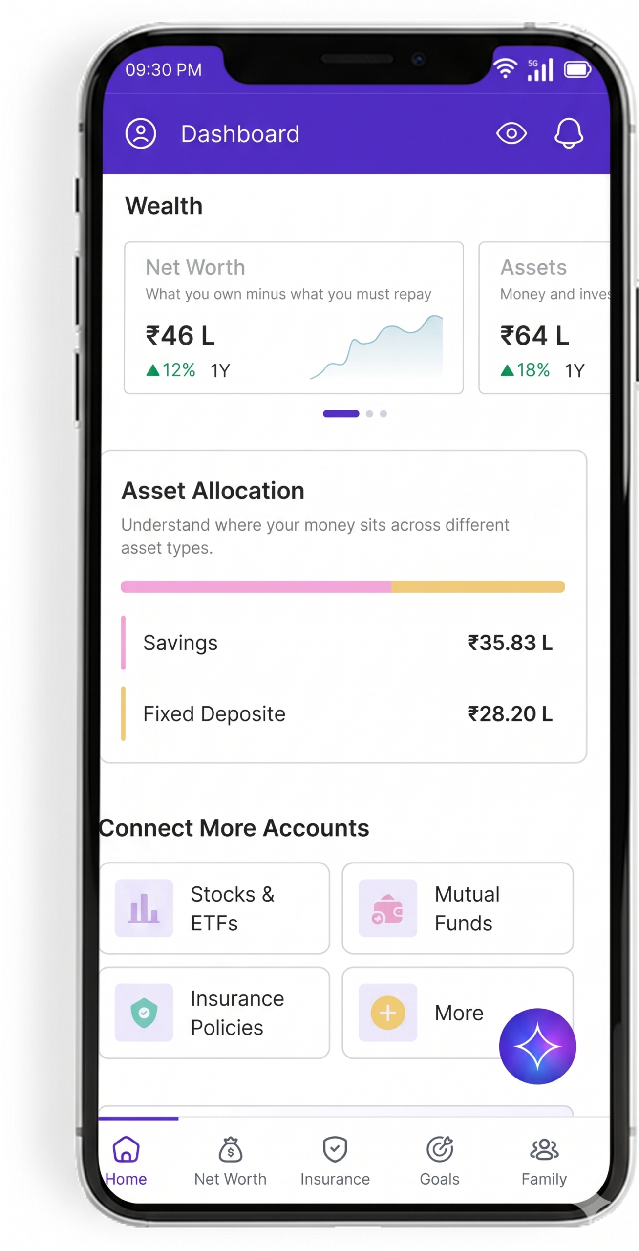 Net worth tracker dashboard